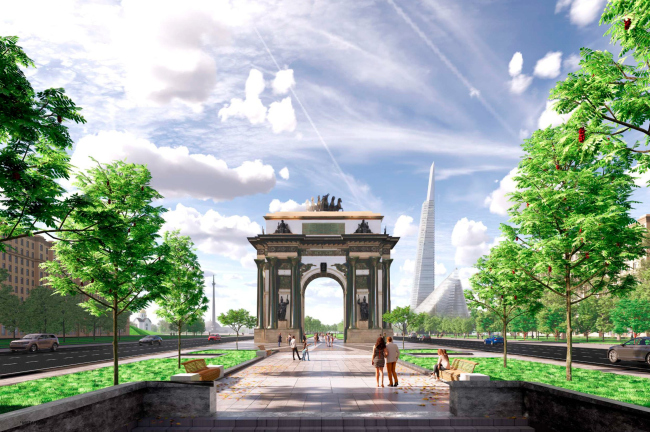 ТПУ Парк Победы. Вид от Триумфальной арки