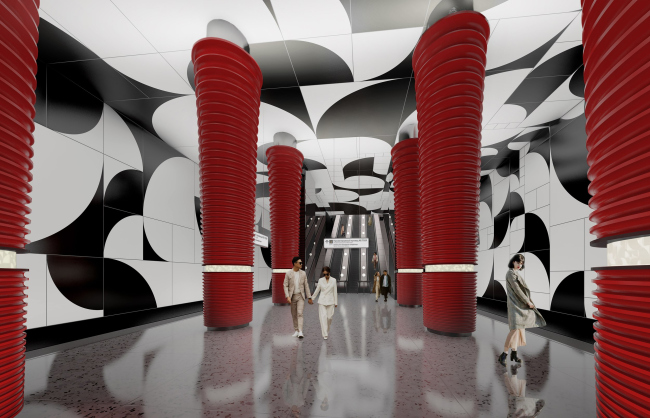 Ostrov Mechty (Dream Island) metro station. A competition ptroject 2022