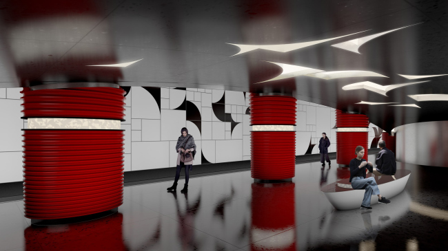 Ostrov Mechty (Dream Island) metro station. A competition ptroject 2022