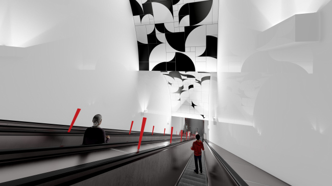 Ostrov Mechty (Dream Island) metro station. A competition ptroject 2022