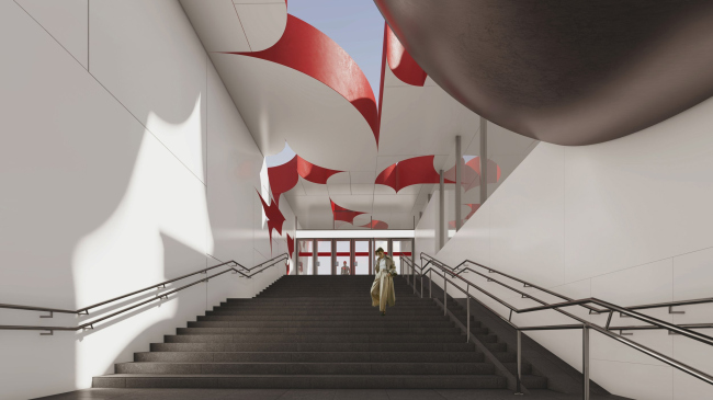 Ostrov Mechty (Dream Island) metro station. A competition ptroject 2022