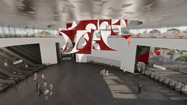 Ostrov Mechty (Dream Island) metro station. A competition ptroject 2022