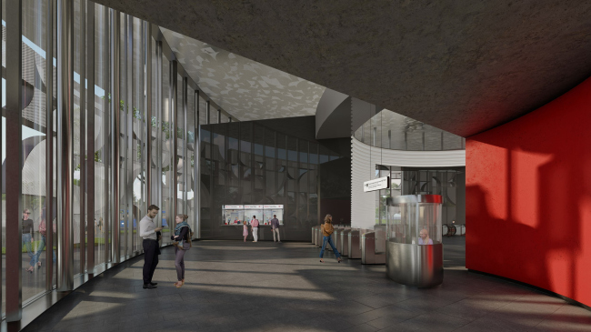 Ostrov Mechty (Dream Island) metro station. A competition ptroject 2022