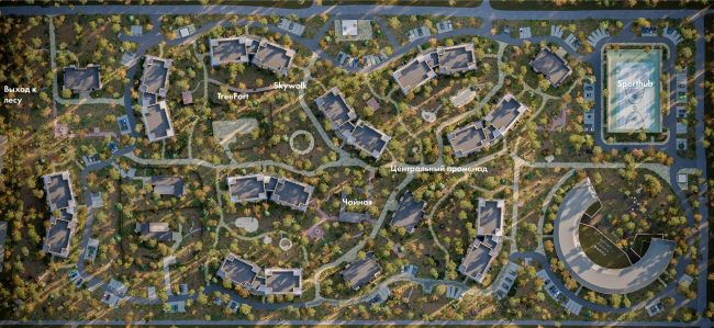 Apartments in Roshchino. Master plan