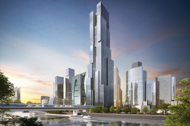 The office skyscraper near the Bagration Bridge. Moscow City. Project, 2022