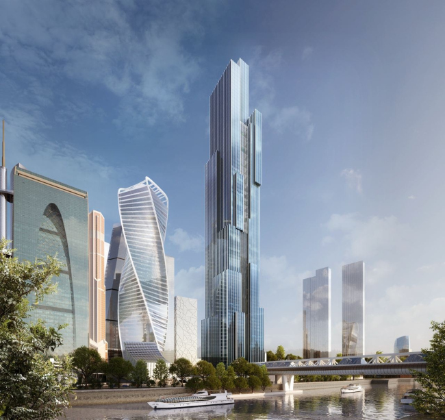The office skyscraper near the Bagration Bridge. Moscow City. Project, 2022