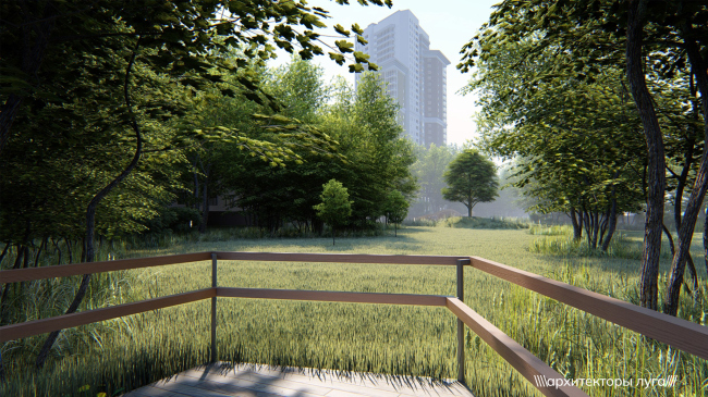 Ecopark Sacred Meadow in the Academichesky District. Project, 2017