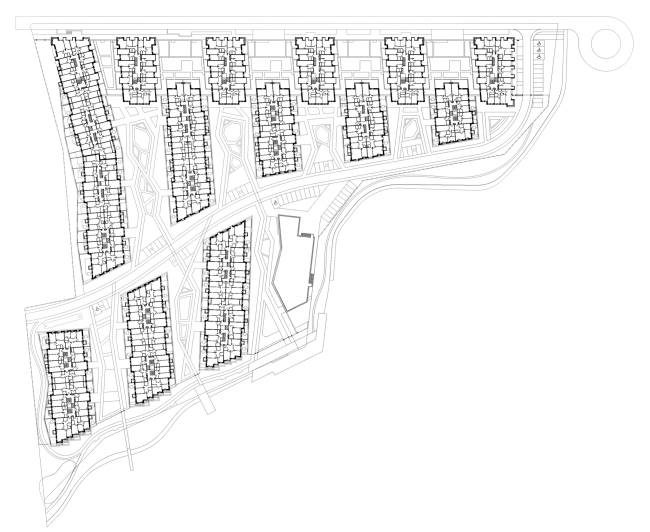 Plan at the elevation of the 3rd floor. Veren Village housing complex