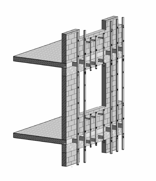 Рис. 5. Внешний вид межэтажной (тяжёлой) фасадной подсистемы