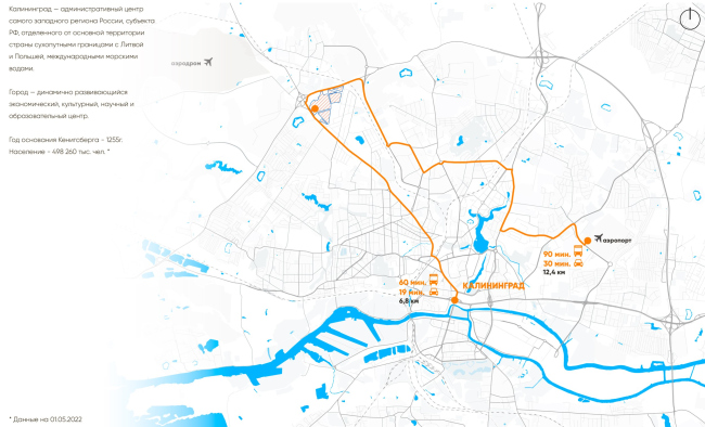 The residential area in Kaliningrad. The location plan