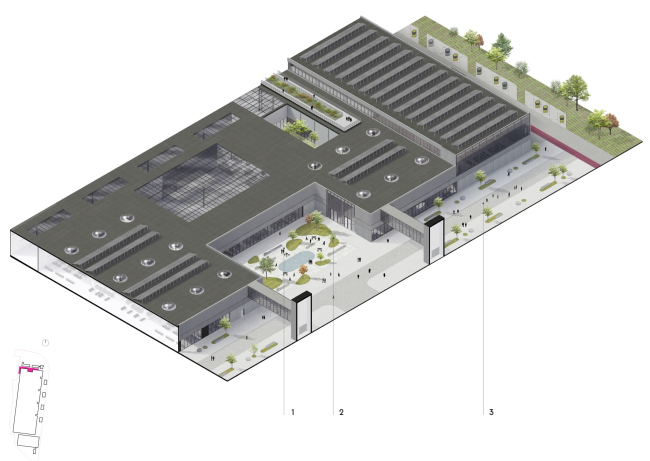 Home Building Factory 500. The entrance area. Axonometric drawing