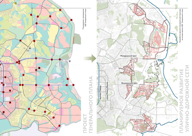 Концепция комплексного освоения территории «Восточной дуги». Планируемое развитие улично-дорожной сети.