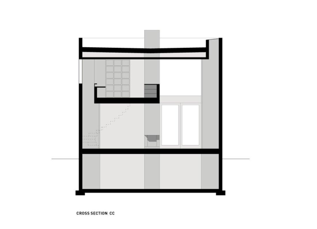 Вилла Цай. Разрез по поперечной оси © HHF Architects