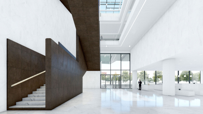 The atrium. View in the direction of the entrance. Museum of the History of the Novodevichy Convent / Branch of the State History Museum