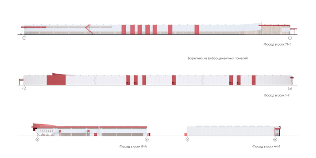 Reconstruction of the Rostselmash plant. Facade layouts