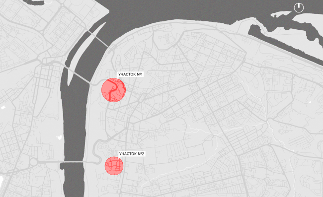 IT campus Neimark in Nizhny Novgorod, the sites on the city plan