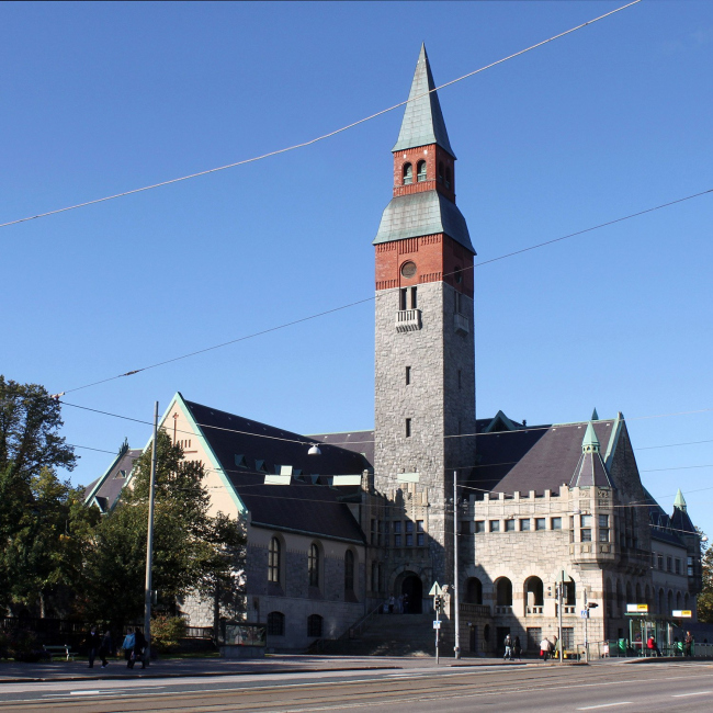 National Museum, Finland. Mannerheimintie 34, Helsinki. Built 1910. Architects: Herman Gesellius, Armas Lindgren and Eliel Saarinen National Museum, Finland. Mannerheimintie 34, Helsinki. Built 1910. Architects: Herman Gesellius, Armas Lindgren and Eliel Saarinen