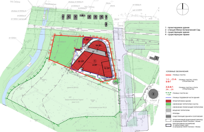 Location plan. “Park Huaming” business center on Wilhelm Pieck Street in Moscow