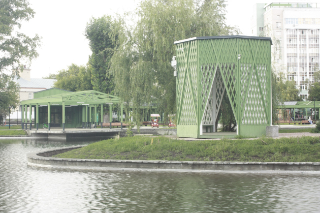 Pavilions in the Izumrudny City Park