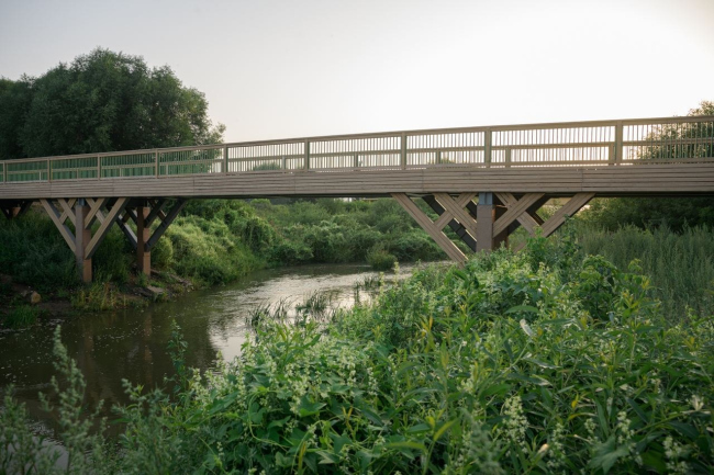 Pedestrian bridge over the Kazanka River