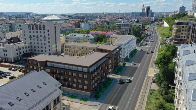 The housing complex on Kalinina Street. Panoramic view from the east