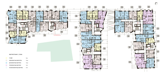 The housing complex on Kalinina Street. Plan of the 2 floor