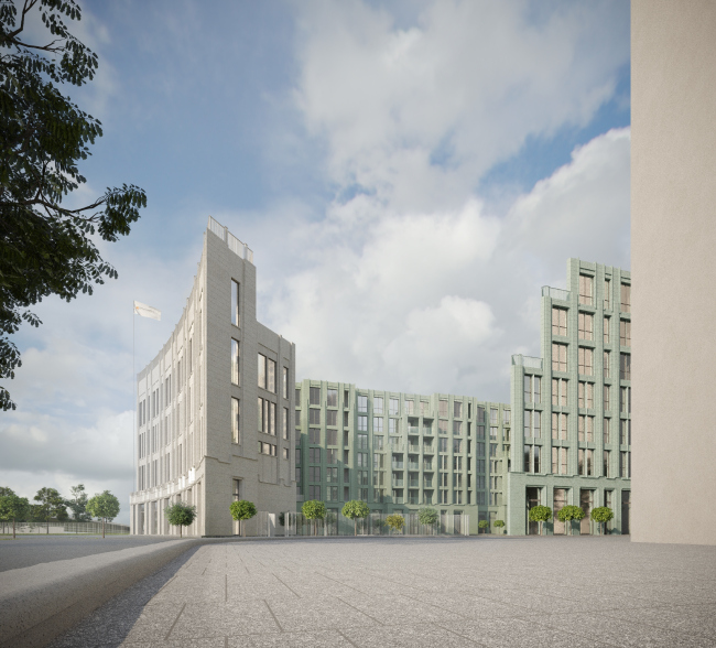 View of the eastern plot from the north side. Residential Complex on Orenburgsky Tract, Kazan. Architectural concept