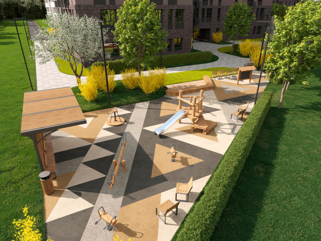 Благоустройство ЖК Первый Московский. Фаза 9, 1 и 2 корпуса Благоустройство ЖК Первый Московский. Фаза 9, 1 и 2 корпуса