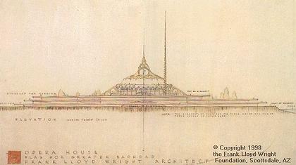 ������ ����� � ������� (Crescent Opera Civic Auditorium), ���������� ����� �. ���� (Frank Lloyd Wright). �����������: geocities.com