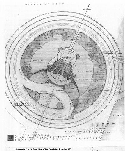 ������ ����� � ������� (Crescent Opera Civic Auditorium), ���������� ����� �. ���� (Frank Lloyd Wright). �����������: geocities.com