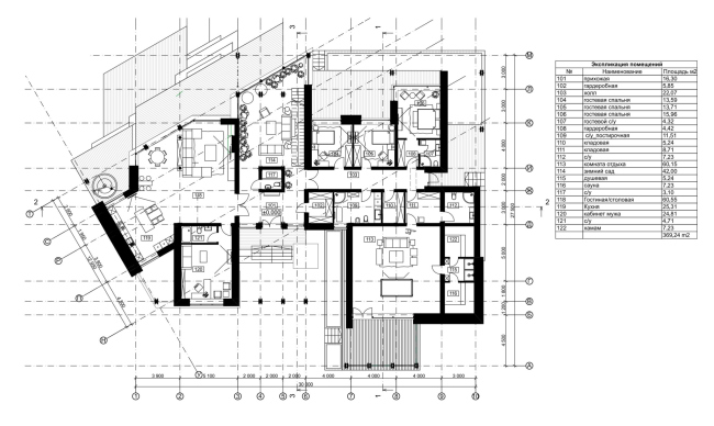 Villa Sonata. Plan of the 1st floor