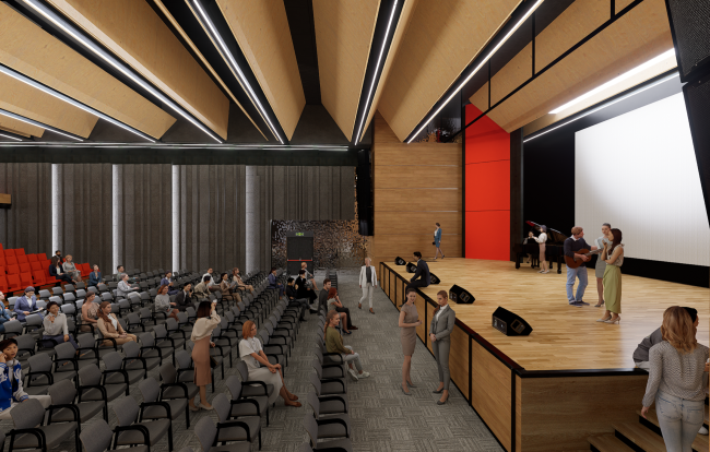 Reconstruction of the regional youth center Polyot in Oryol � the main hall