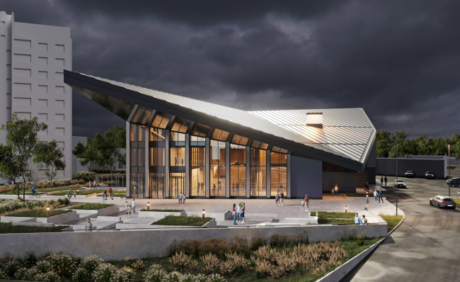 Reconstruction of the regional youth center Polyot in Oryol � the amphitheater and the main facade