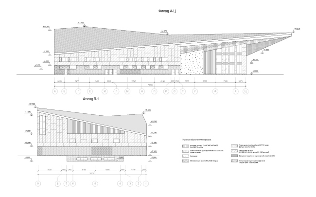 Reconstruction of the regional youth center Polyot in Oryol � the facade development drawing