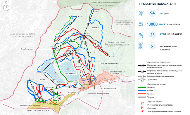 Mamison all-season tourist and recreational complex. . Development of skiing infrastructure