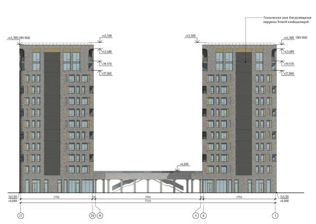 ЖК Артель.Фасад в осях 27-1 ЖК Артель.Фасад в осях 27-1