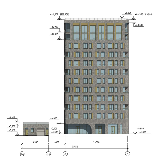 ЖК Артель. Фасад в осях П.А-Л ЖК Артель. Фасад в осях П.А-Л