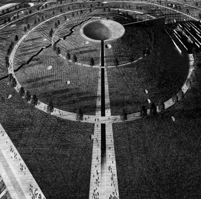 Siege of Leningrad memorial complex. The fracture