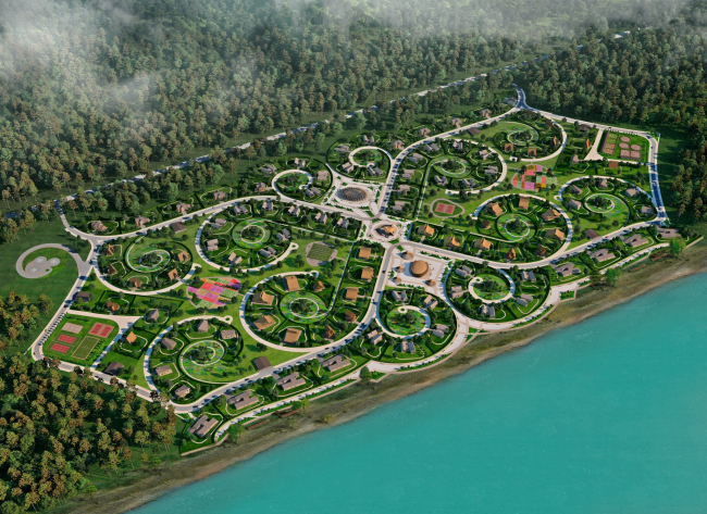 Architectural and settlement planning concept of the eco-village in Altai Krai