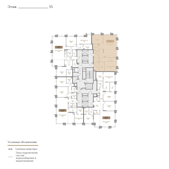 ЖК Luzhniki Collection. Waterfront 2. План 15 этажа ЖК Luzhniki Collection. Waterfront 2. План 15 этажа