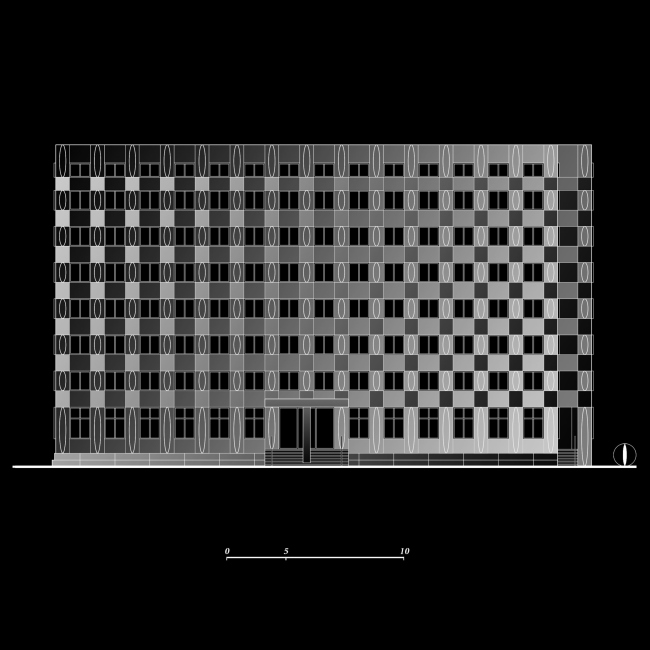 Серебряный дом. Фасад. Схема Серебряный дом. Фасад. Схема