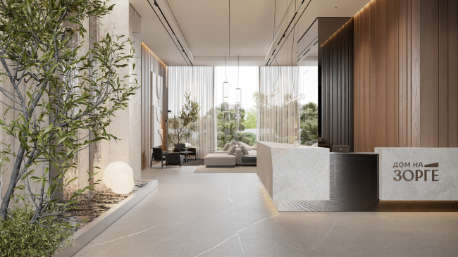 Лобби ЖК «Дом на Зорге» Лобби ЖК «Дом на Зорге»