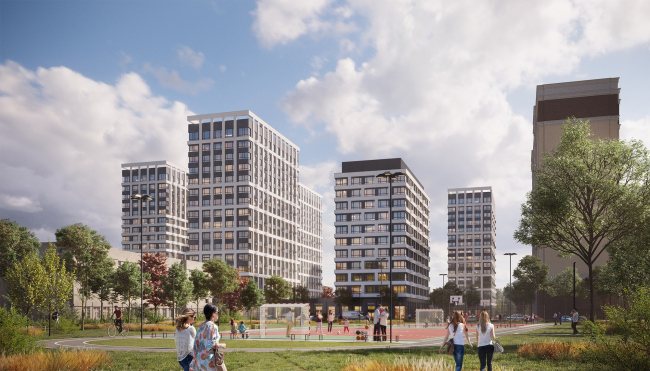 ЖК Квартал Kontinent. Общий вид c территории парка Спутник ЖК Квартал Kontinent. Общий вид c территории парка Спутник