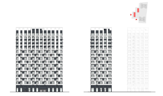 ЖК Квартал Kontinent. Западный и южный фасады | Дом N2 ЖК Квартал Kontinent. Западный и южный фасады | Дом N2