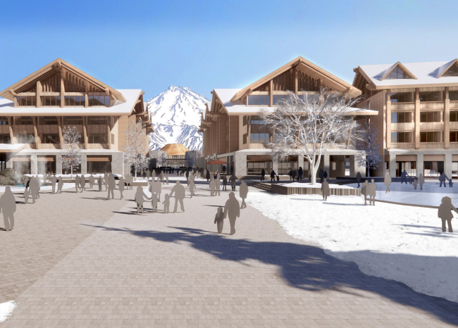 Три вулкана. Вид на гостиницы Три вулкана. Вид на гостиницы