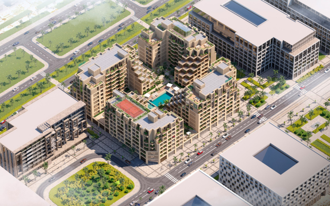 The residential complex Arisha Terraces in Dubai