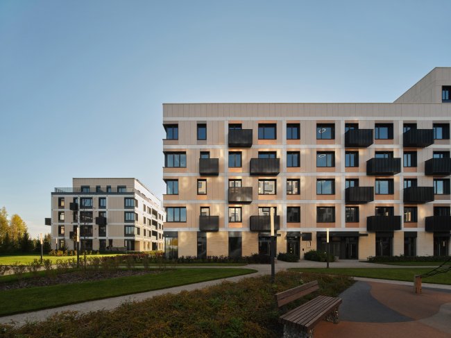The residential complex of the U Block. Phase 1. View from the inner street