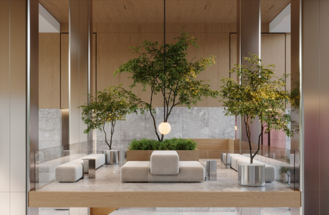 Гранд лобби и общественные пространства квартала Republic. Гранд-лобби Reds Гранд лобби и общественные пространства квартала Republic. Гранд-лобби Reds