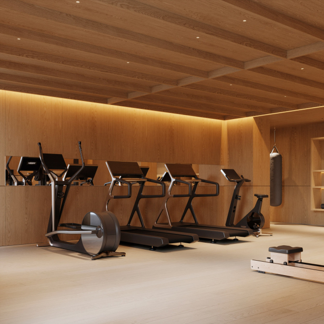 Гранд лобби и общественные пространства квартала Republic. Зона Fitness Гранд лобби и общественные пространства квартала Republic. Зона Fitness