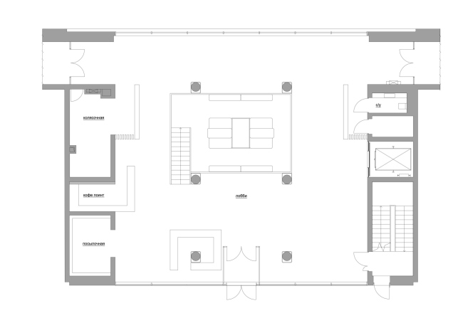 Гранд лобби и общественные пространства квартала Republic. Лобби Гранд лобби и общественные пространства квартала Republic. Лобби